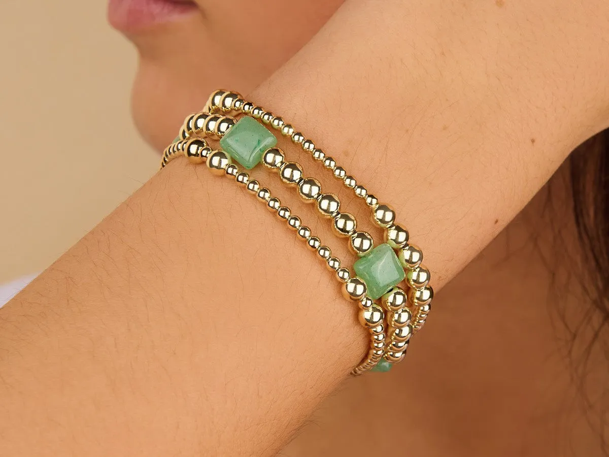 3+5mm Bead Aventurine Bracelet Set