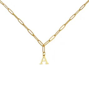 Alphabet Paperclip Necklace Gold