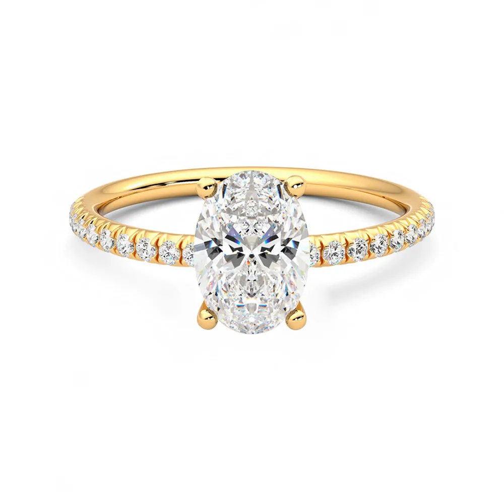 Anillo Coeur Pavé Diamante y Oro 18k