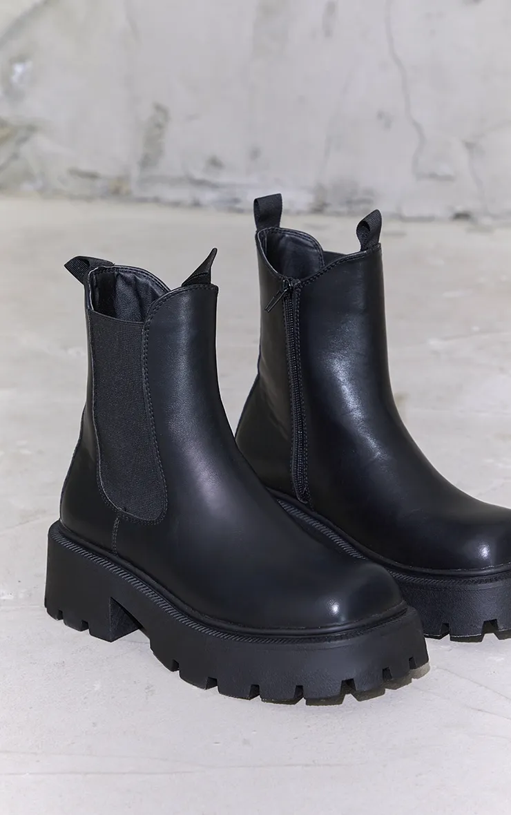 Black Chunky Chelsea Boots | Shoes