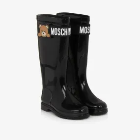 Black Teddy Bear Rain Boots