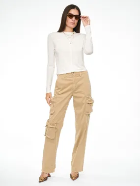 Bobby Mid Rise Cargo Ankle Pant - Coconut