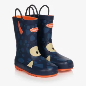 Boys Blue Monster Rain Boots