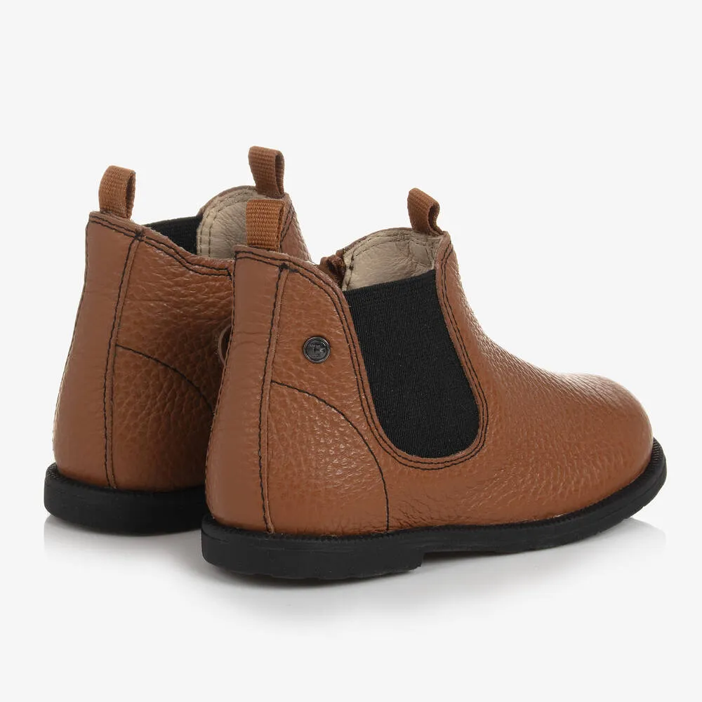 Boys Brown Leather Chelsea Boots