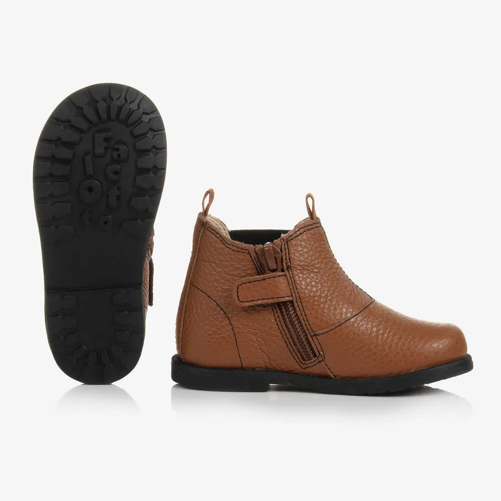 Boys Brown Leather Chelsea Boots