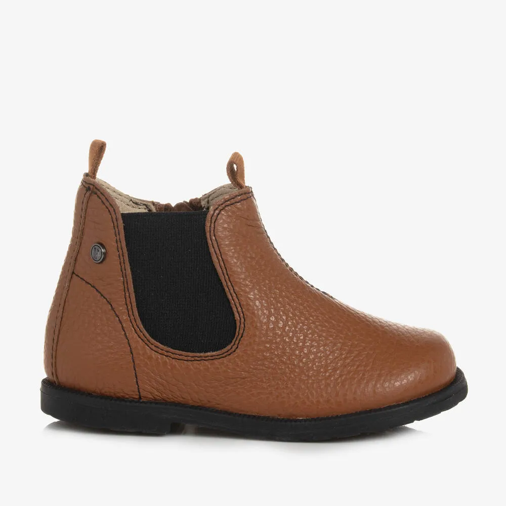 Boys Brown Leather Chelsea Boots