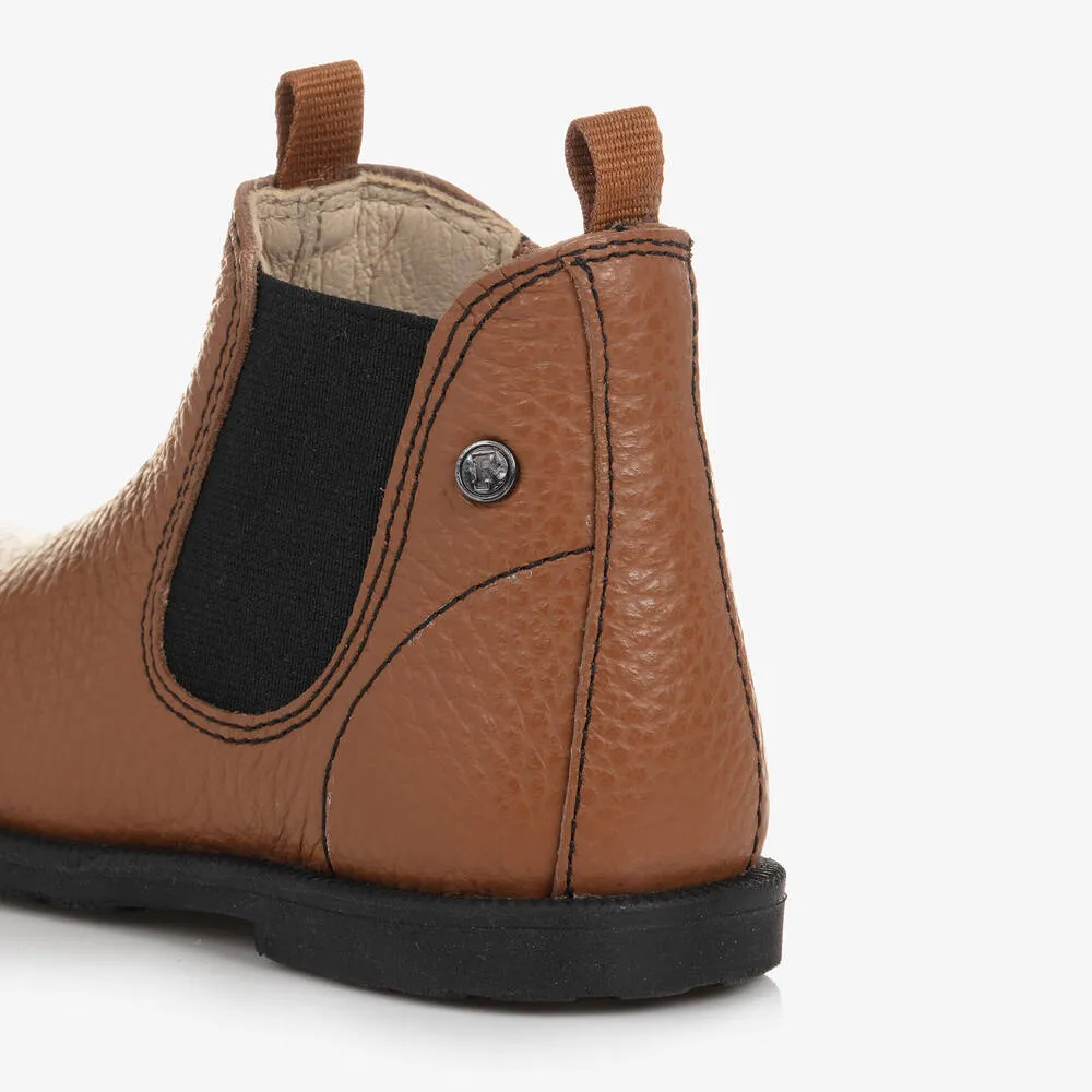 Boys Brown Leather Chelsea Boots