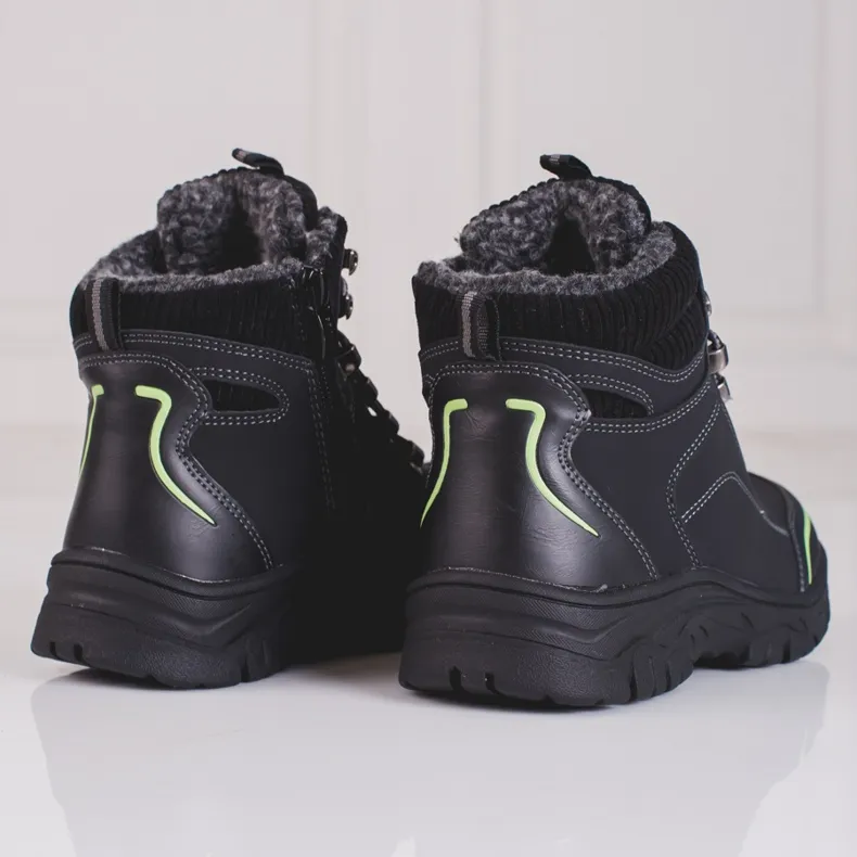 Boys' black trekking shoes