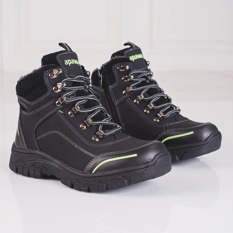 Boys' black trekking shoes