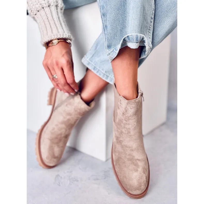 Bria Khaki Chelsea boots beige