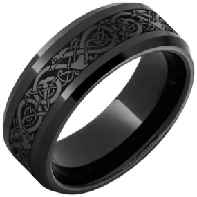 Ceramic Beveled Edge Band with Viking Laser Engraving