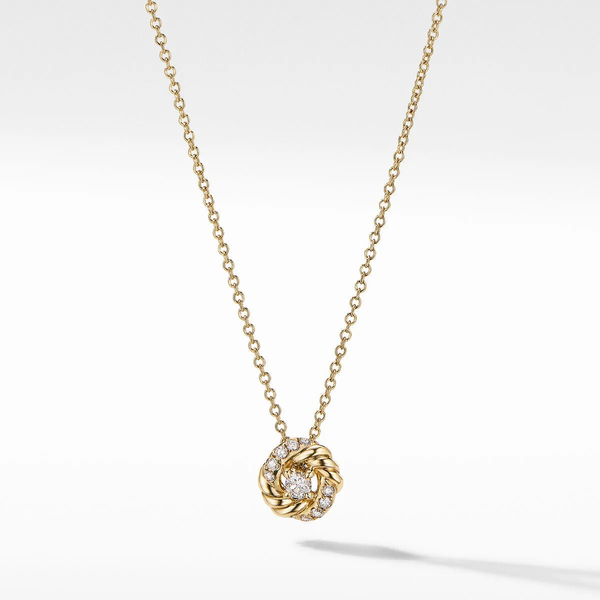 David Yurman Petite Infinity 18k Gold Diamond Necklace