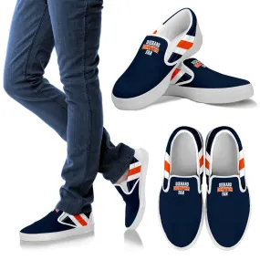 Diehard Denver Fan Sports Slip On Shoes Navy White