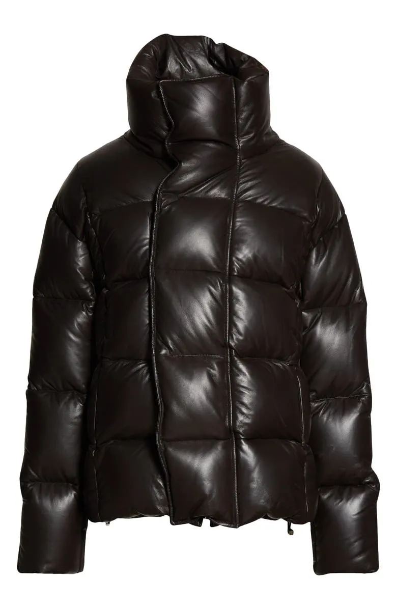 Down Puffer Leather Jacket | The Puffer Jackets