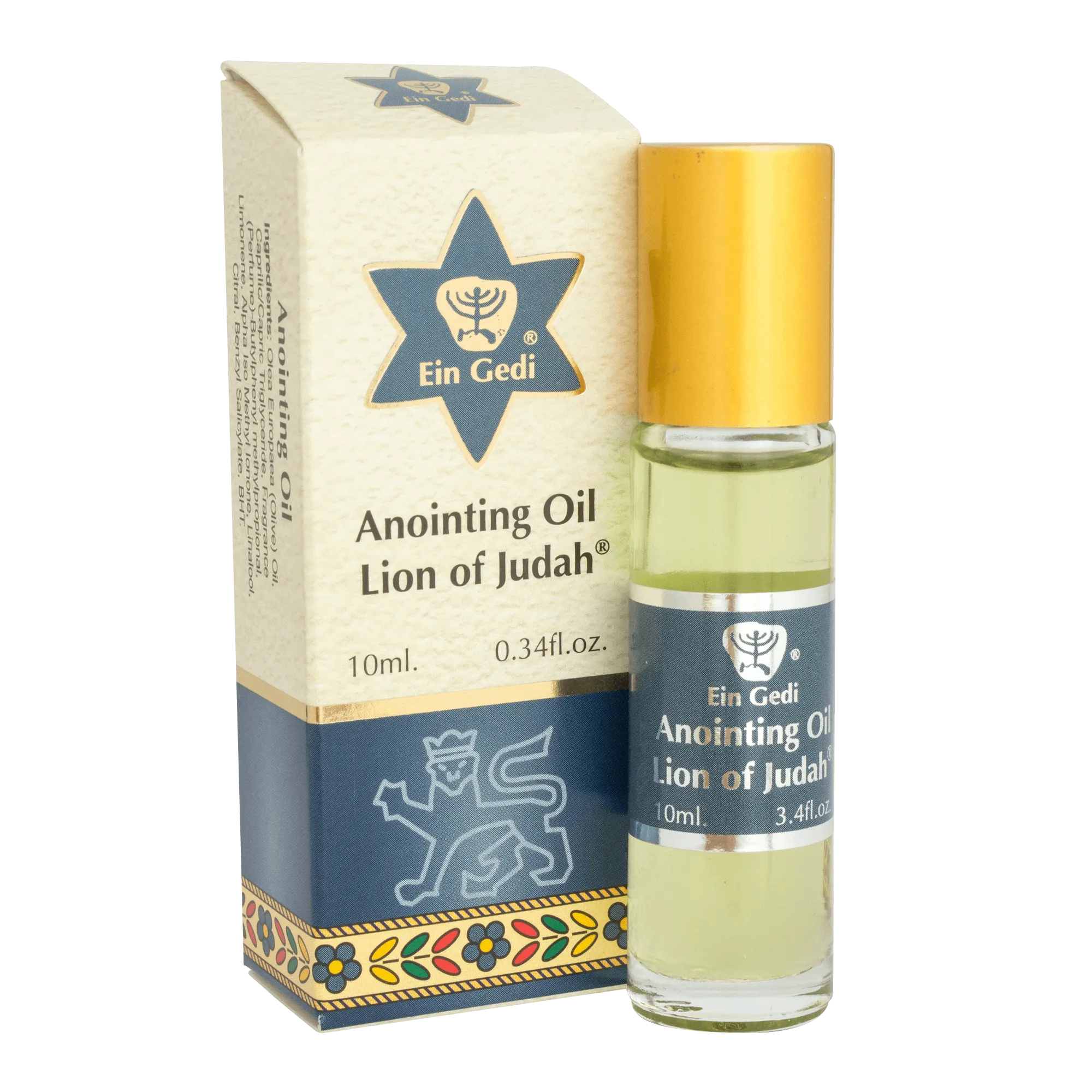 Ein Gedi Anointing Oil Lion of Judah Spices of the Bible Jerusalem the Holy Land Roll-on 10ml
