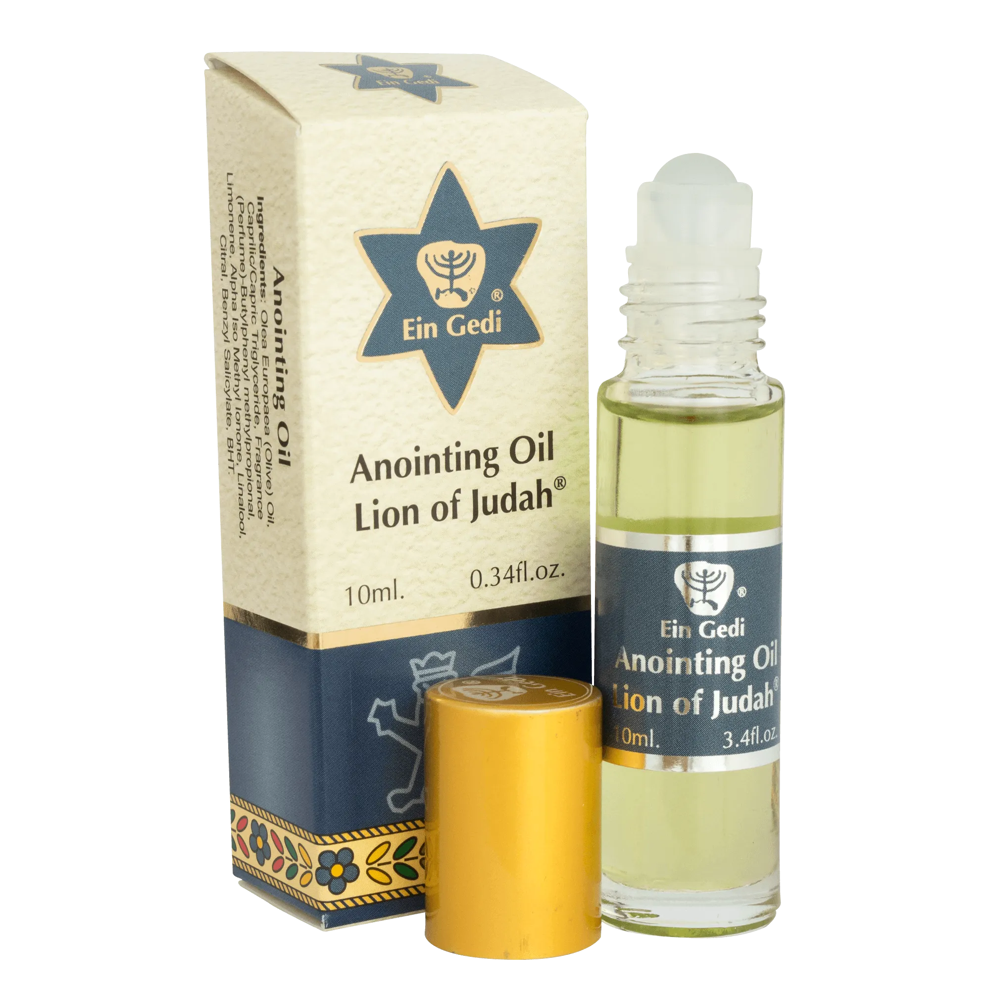 Ein Gedi Anointing Oil Lion of Judah Spices of the Bible Jerusalem the Holy Land Roll-on 10ml