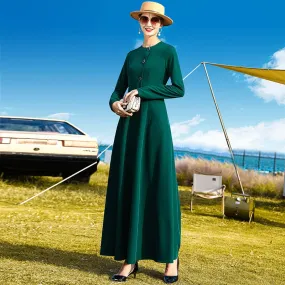 Evening Dress Long Sleeve Ankle-Length Slim Fit