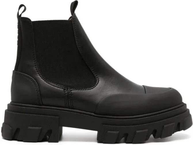 GANNI leather Chelsea boots Black