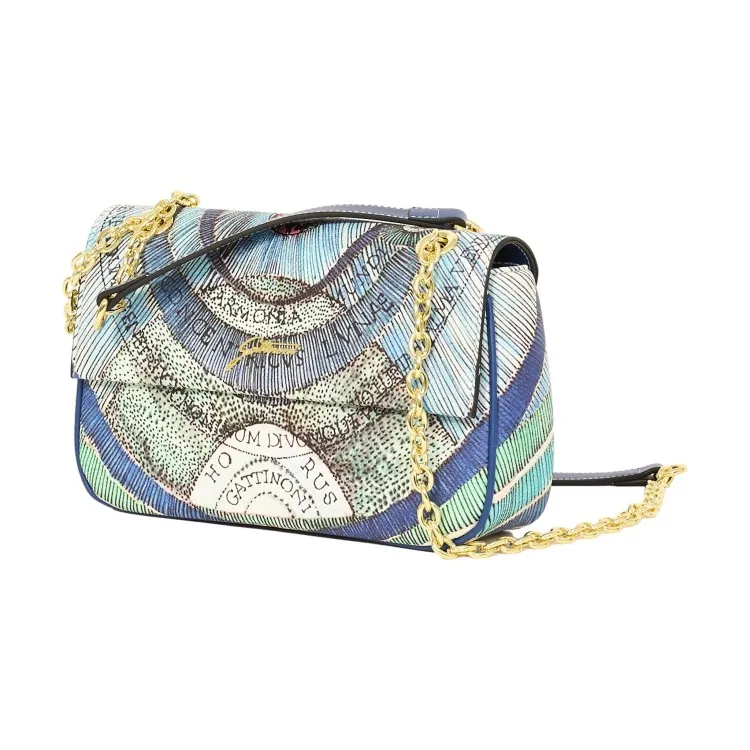 Gattinoni BEGPL2642 W39 Planetarium Crossbody Flap Bag Tracolla Acquamarine Navy