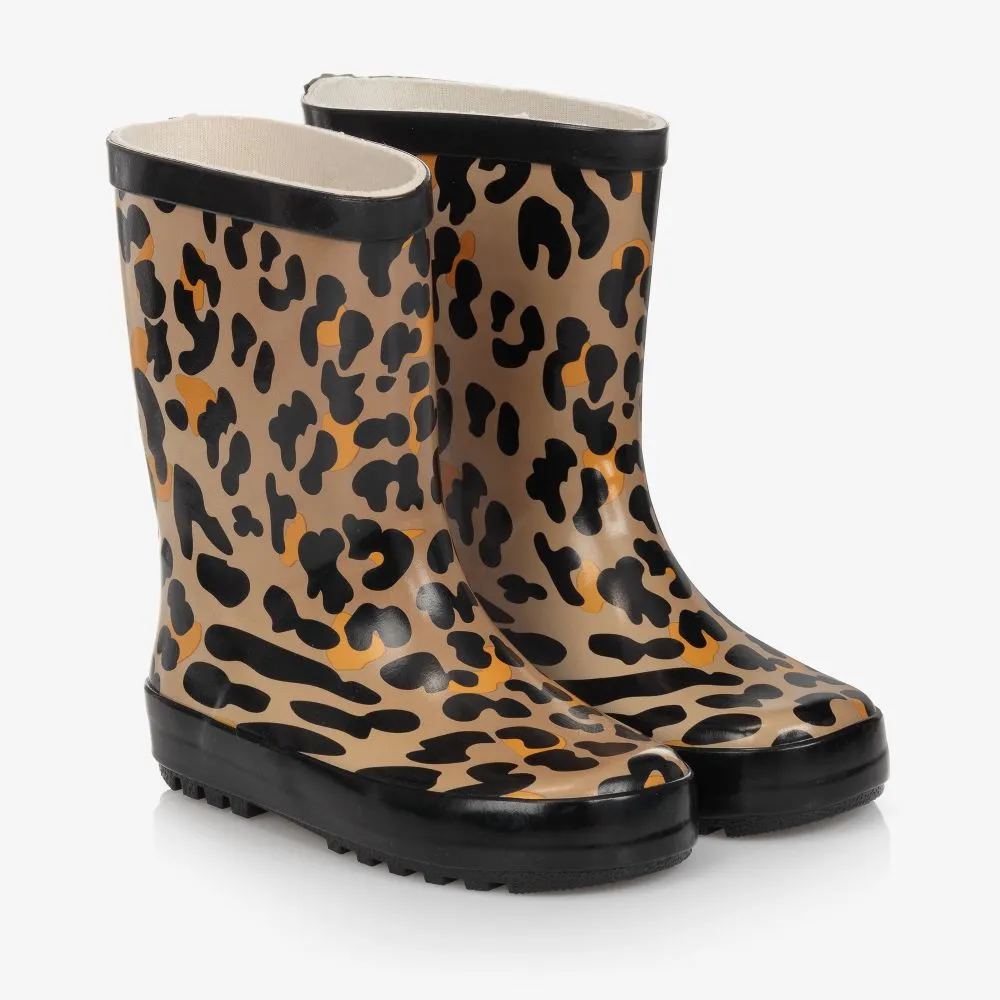 Girls Leopard Print Rain Boots