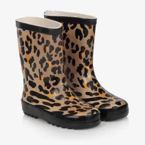 Girls Leopard Print Rain Boots