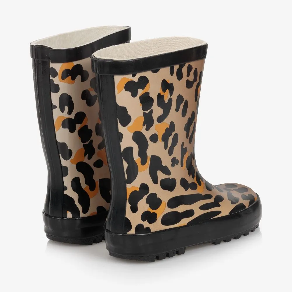 Girls Leopard Print Rain Boots