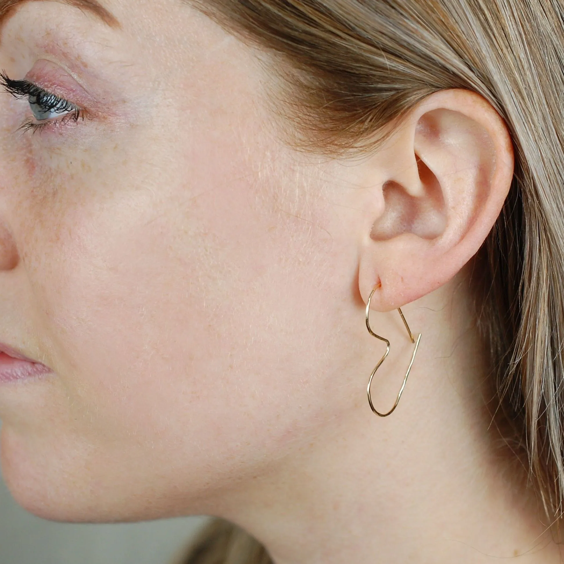 Gold Heart Hoops