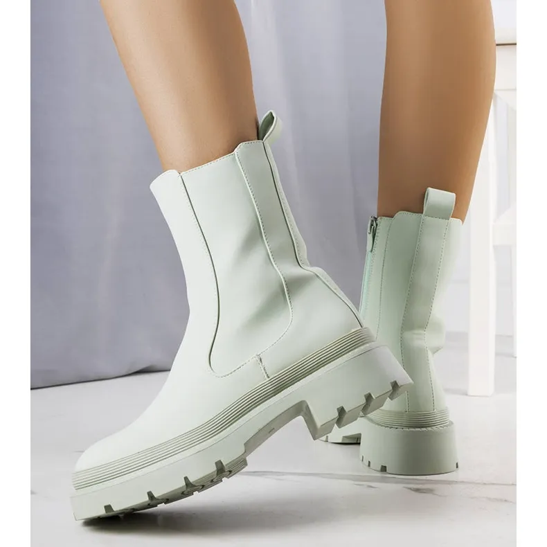 Green matte insulated boots from Coletta