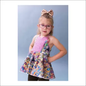 High Street Halter Peplum Top | Child Size 2T-14 | Beginner Level Sewing Pattern