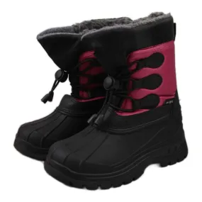 Insulated children's snow boots pink Gallop black