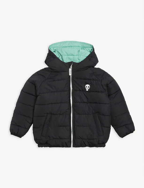 Kids Hooded Black Polyester Puffer Jacket - The Puffer Jackets