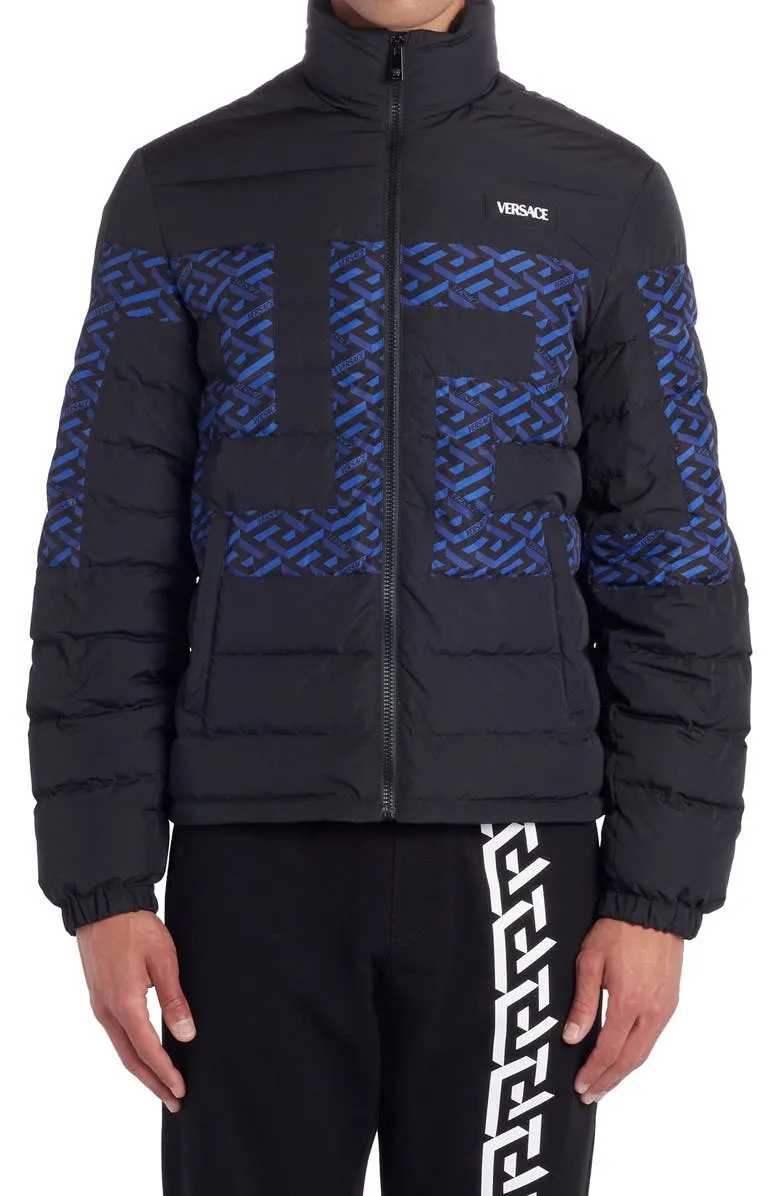 La Greca Monogram Puffer Jacket - The Puffer Jackets