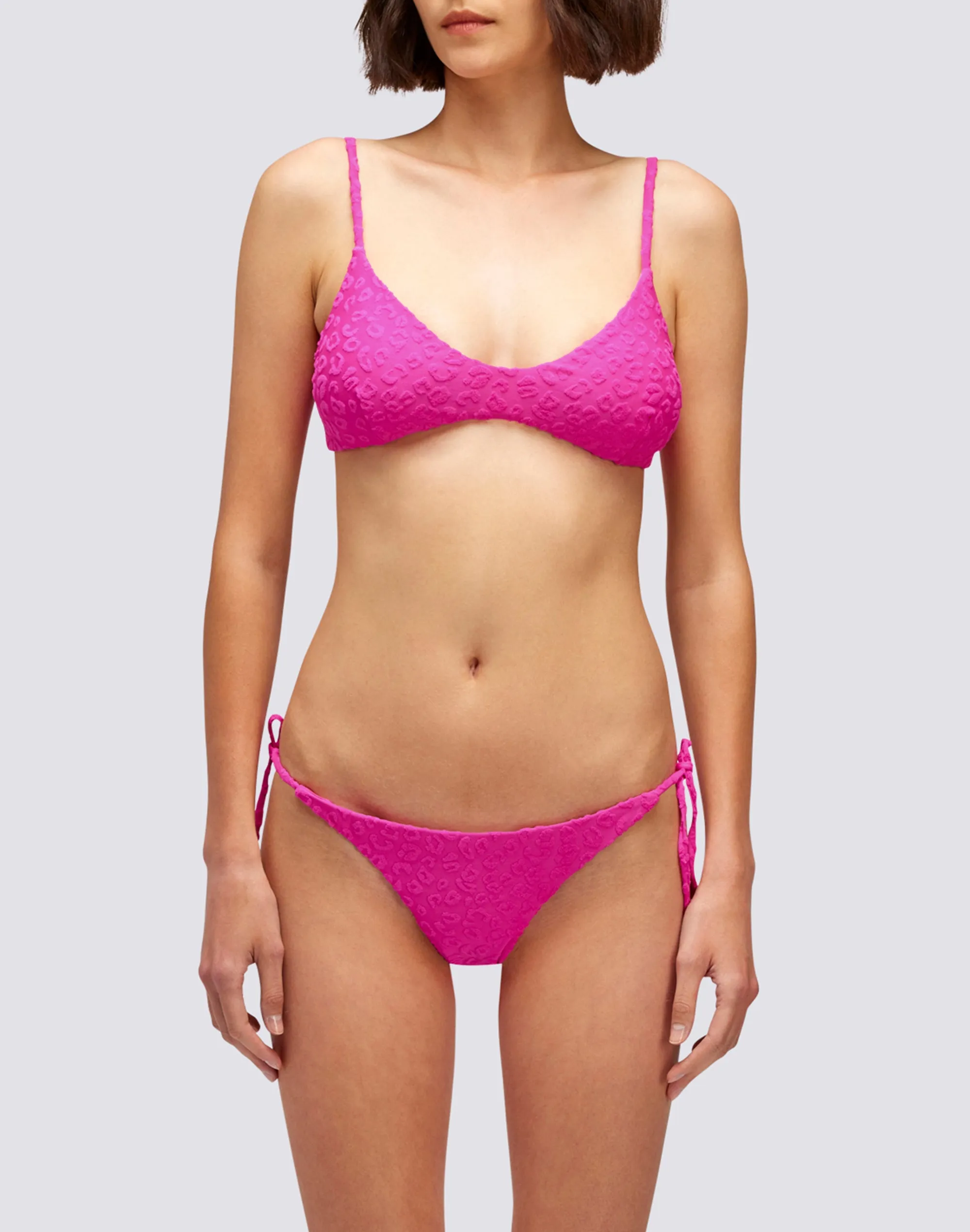 LAUDERDALE - TOP BRALETTE IN SPUGNA MOTIVO JACQUARD LEOPARD