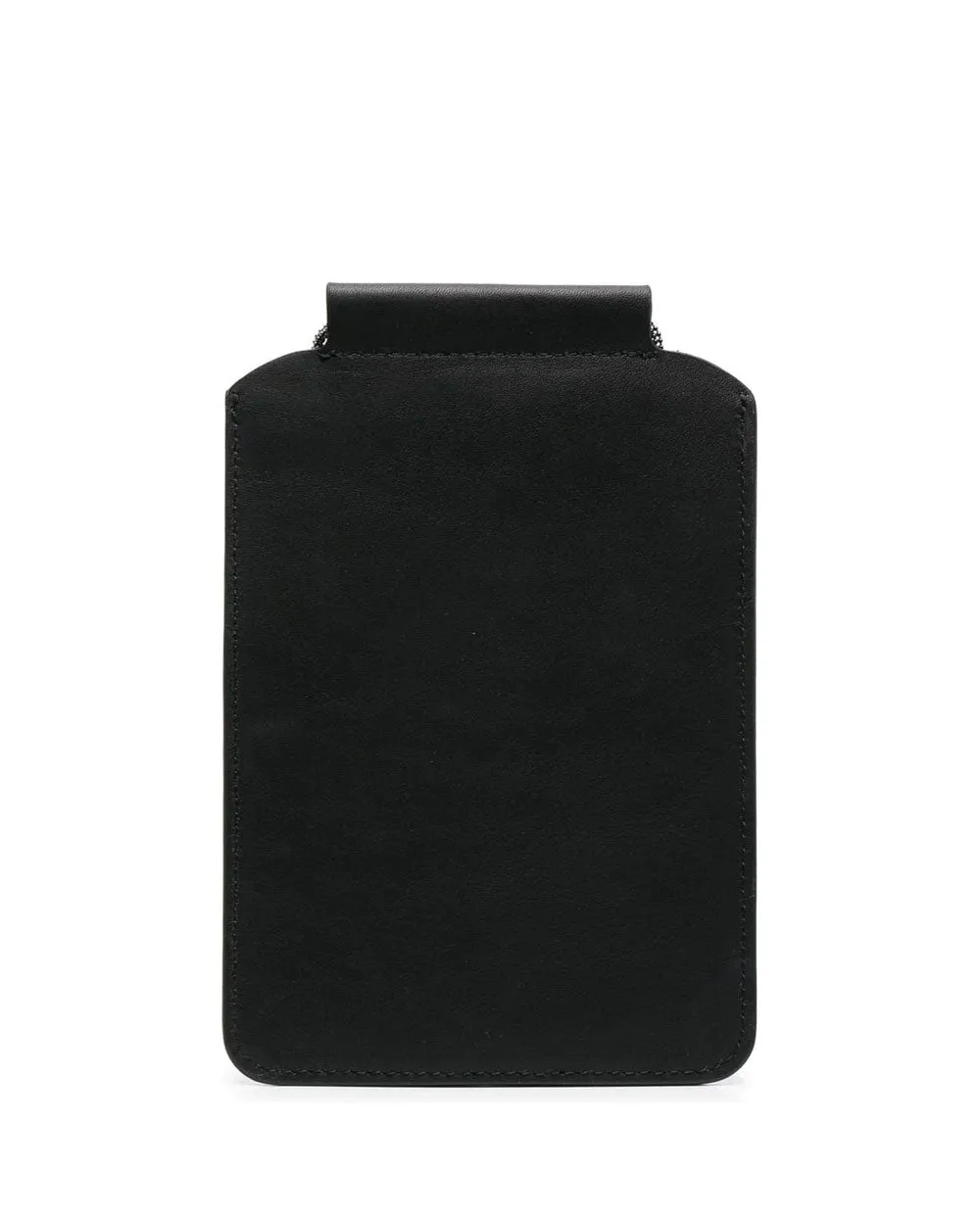 Leather Monili-Trim Phone Case in Black