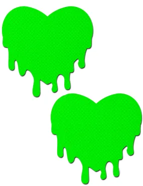 MELTING HEART NIPPLE PASTIES - NEON GREEN