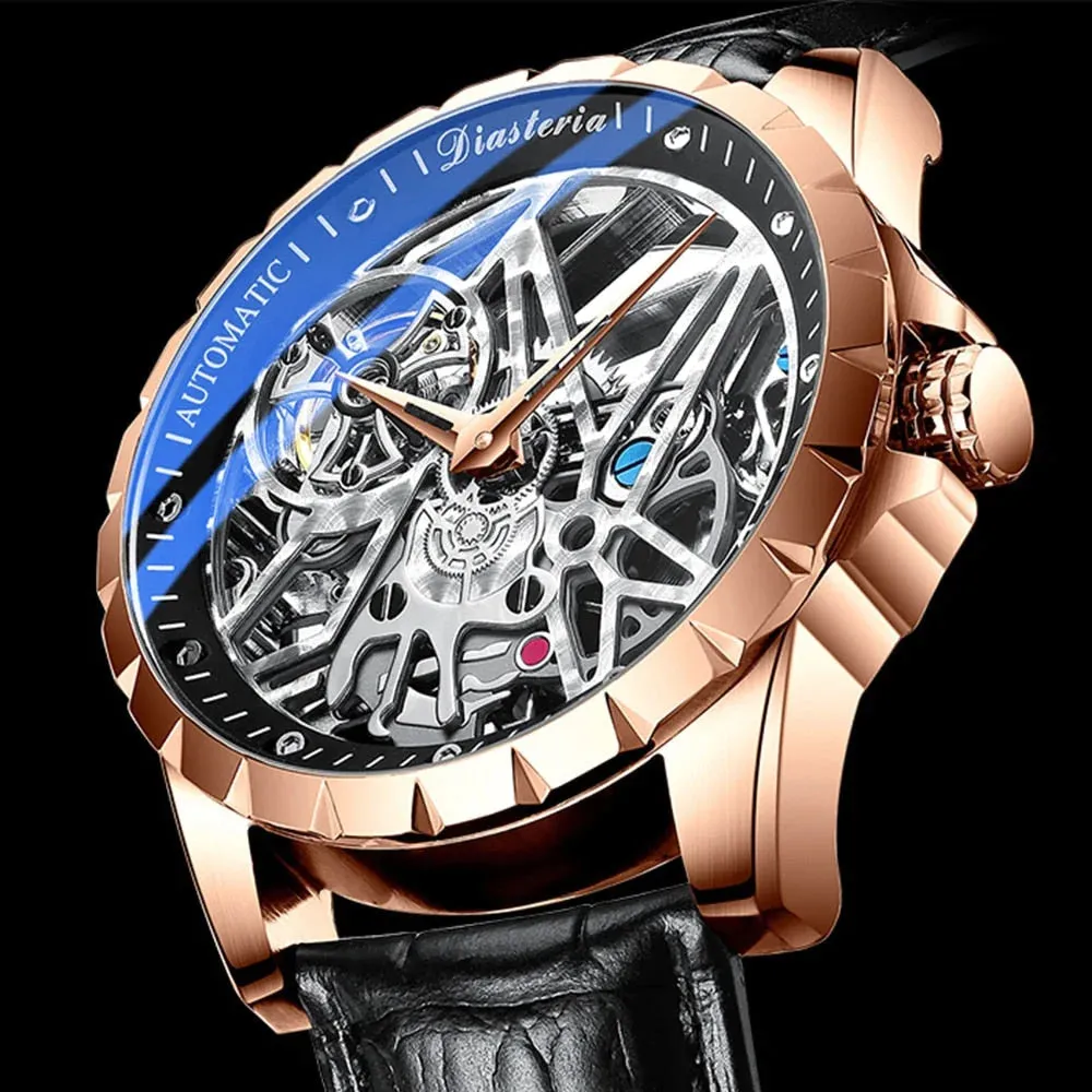 Men's Luxury Fashion Gold Stainless Steel Waterproof Mechanical Watch