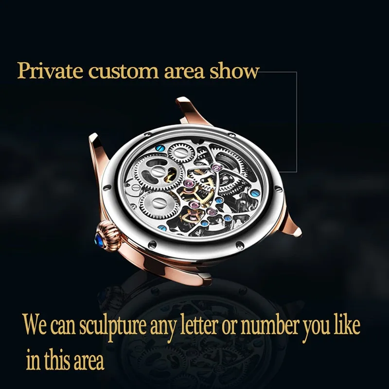 Men's Sapphire Skeleton Flying Tourbillon Mechanical Movement Watch