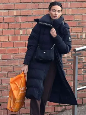 Michelle Keegan Street Style Black Puffer Coat - New American Jackets