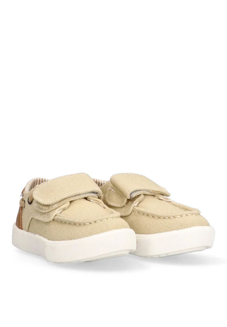 MOCASN TIPO NUTICO DE NIO ETIKA FRADES DE LONA CON CIERRE DE VELCRO BEIGE