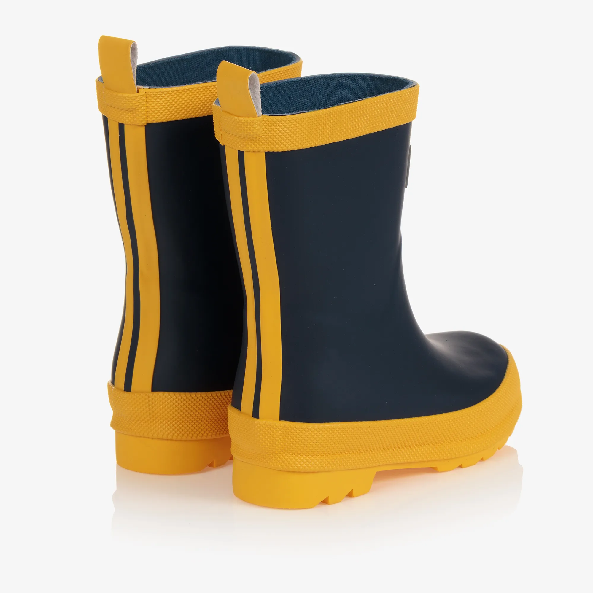 Navy Blue & Yellow Rain Boots