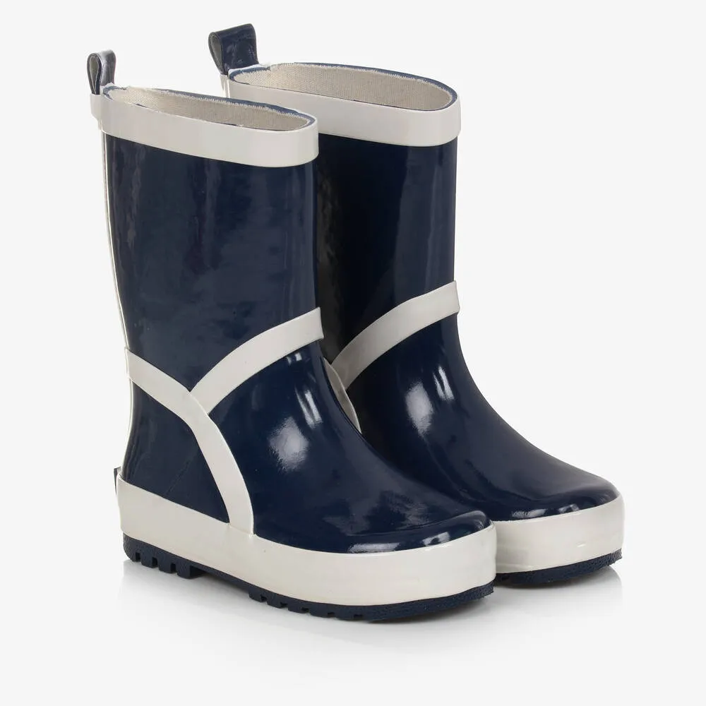 Navy Blue Reflective Rain Boots