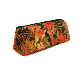 Orange Red Tropical Flowers Graphic Pencil Cases Flowers Stationery Zipper School 19cm Office Cosmetics Pouches Artists Designer