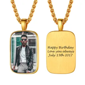 Personalized Custom Photo and Message Necklace Pendant