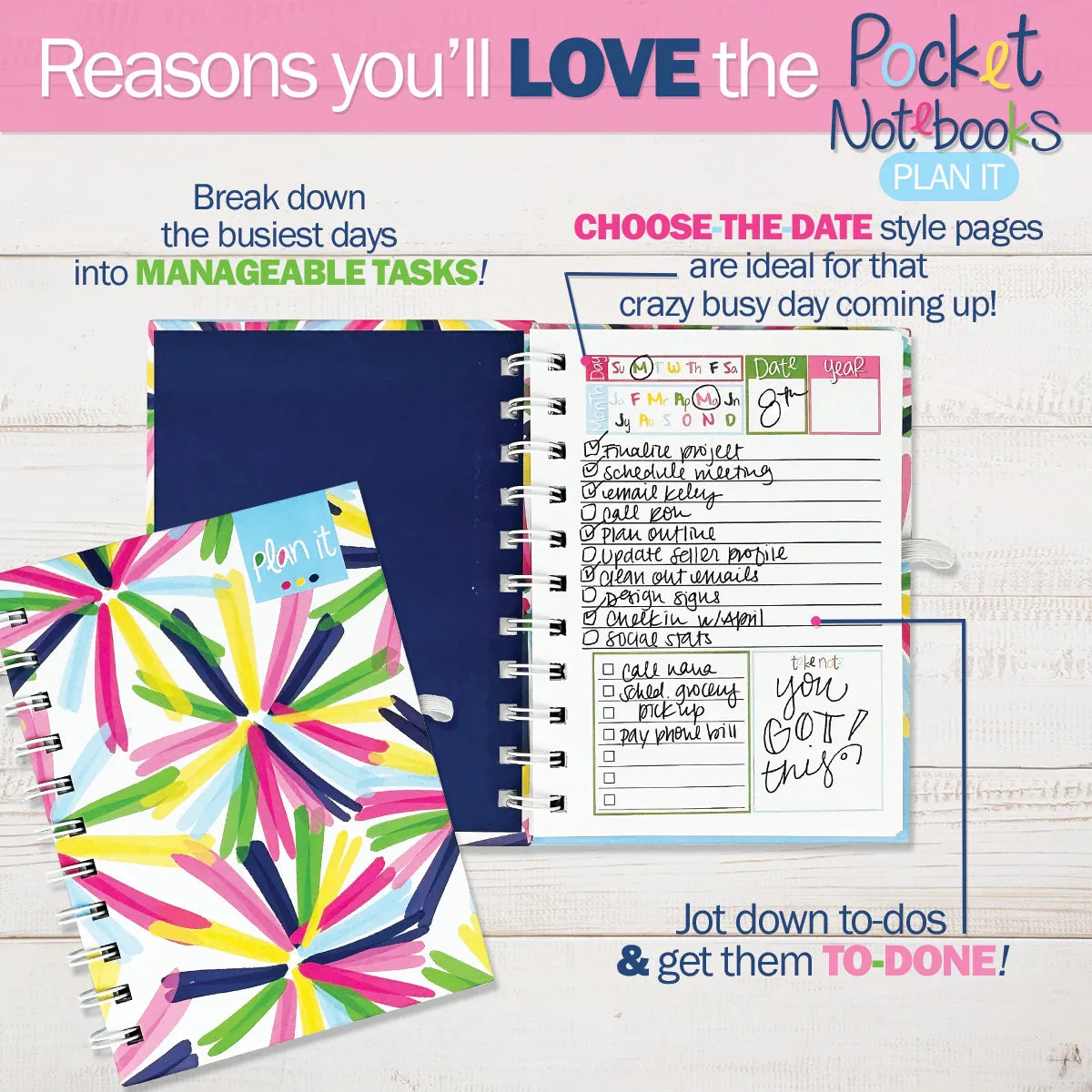 Pocket Notebooks | List, Plan, Doodle | 5 Styles