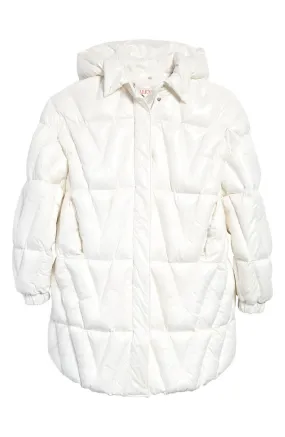 Quilted Optical V Logo Down Puffer Jacket - The Puffer jackets