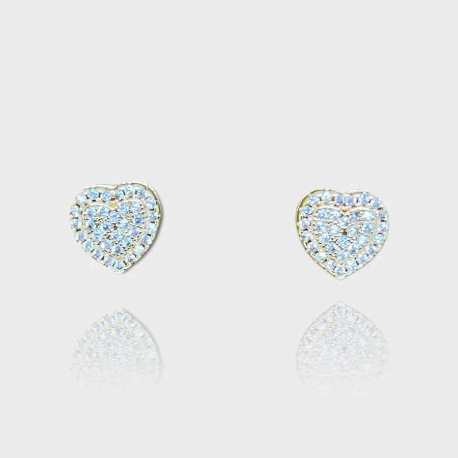 Sparkles hearts goldfilled studs