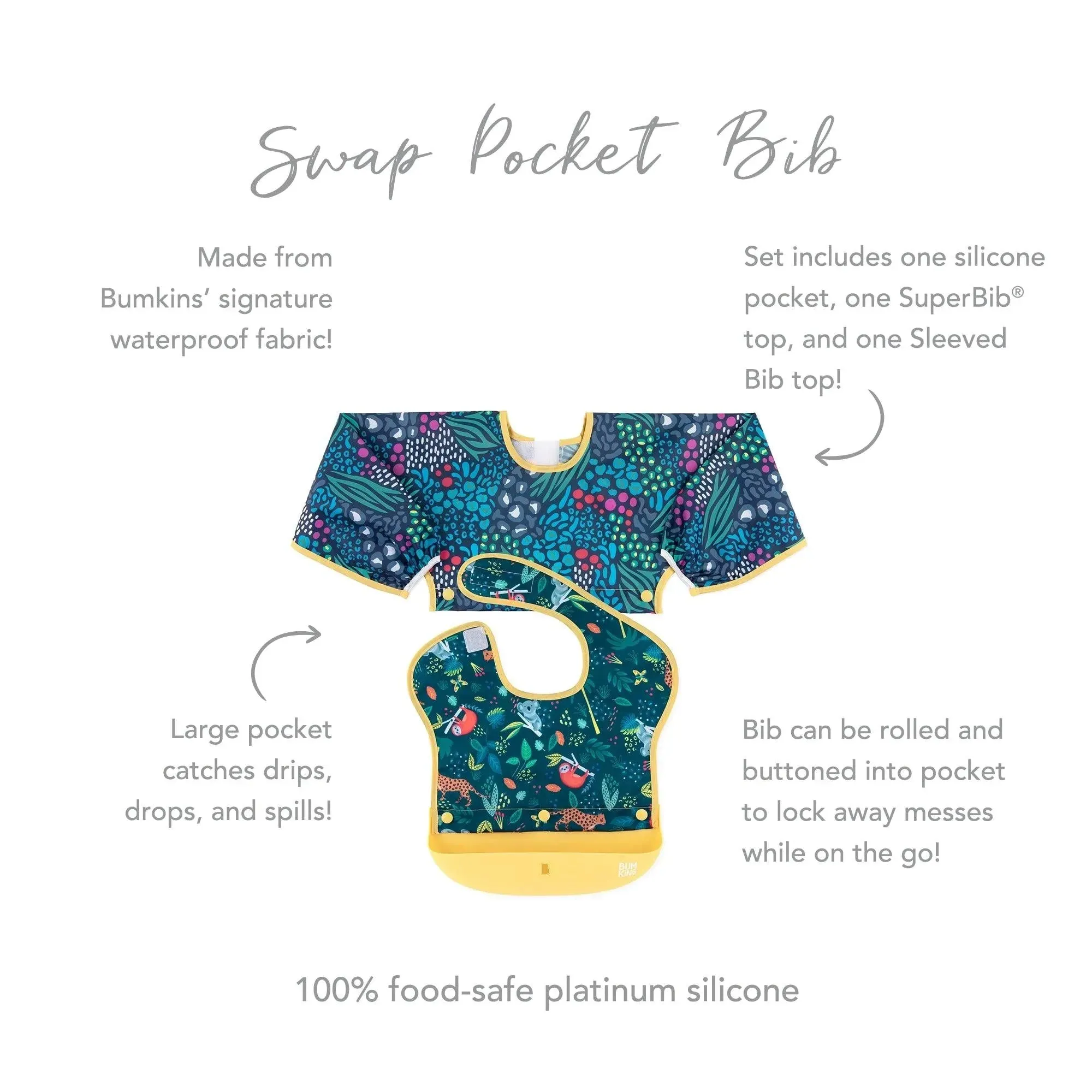 Swap Pocket Bib: Jungle & Animal Prints