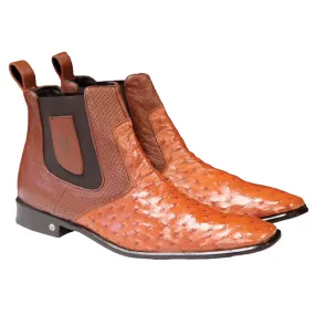 Vestigium Ostrich Chelsea Boots Cognac