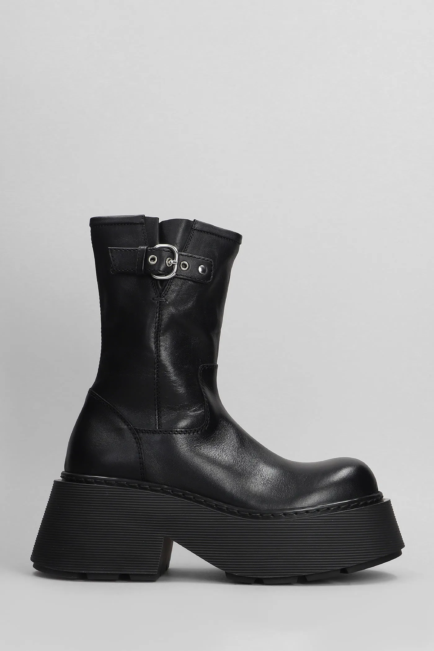 Vic Matié Gospel High Heels Ankle Boots In Black Leather