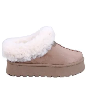 Yogi Khaki Short Fur Snow Boots beige